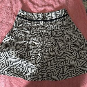 LOFT Black and White A-Line Mini Skirt for Work or Cocktail